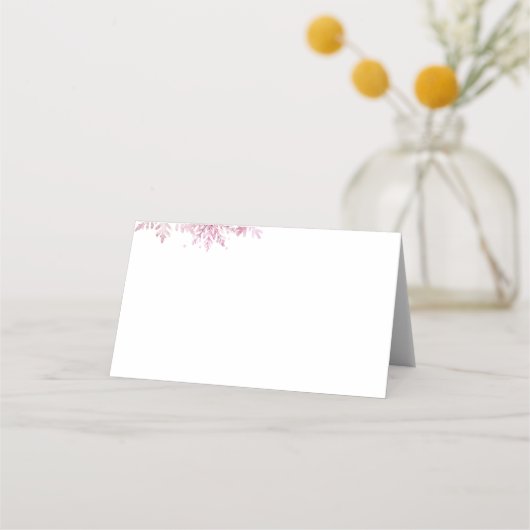 Pink Snowflake Tent Menu Card  (Achterkant)