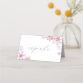 Pink Snowflake Tent Menu Card (Voorkant)