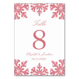 Pink Snowflake Winter Wedding Kaart