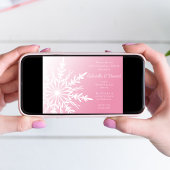 Pink Snowflake Winter Wedding Rehearsal Dinner Kaart