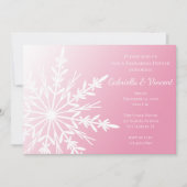 Pink Snowflake Winter Wedding Rehearsal Dinner Kaart (Voorkant)
