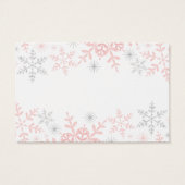 Pink Snowflakes Baby shower Raad hoeveel spel Visitekaartje (Achterkant)