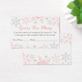 Pink Snowflakes Baby shower Raad hoeveel spel Visitekaartje (Bureau)