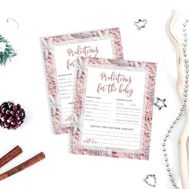 Pink Snowflakes Baby shower Voorspellingen en Advi (Creator heeft geüpload)