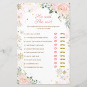 Pink Snowflakes Floral zei dat ze Kaart van games  (Voorkant)