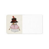 Pink Snowman Adresetiketten Etiket (Voorkant)