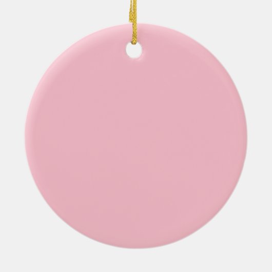 Pink Snowman Baby eerste kerstdag Keramisch Ornament (Achterkant)