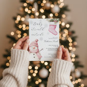 Pink Snowman “Baby It’s Cold Outside” Baby Shower Kaart