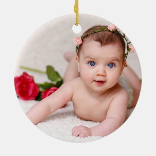 Pink Snowman Baby's eerste kerst Ornament (Achterkant)