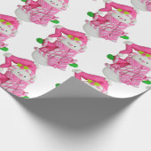 Pink Snowman Cadeaupapier (Hoek)