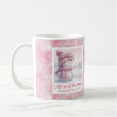 Pink Snowman Kids Mug Sweet Winter Forest Gift Koffiemok (Links)