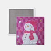 Pink Snowman Magneet (Voorkant / Achterkant)