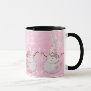 PINK SNOWMAN, SCARF & SNEEUW PET van SHARON SHARPE Mok