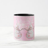PINK SNOWMAN, SCARF & SNEEUW PET van SHARON SHARPE Mok (Midden)