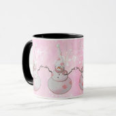 PINK SNOWMAN, SCARF & SNEEUW PET van SHARON SHARPE Mok (Voorkant links)