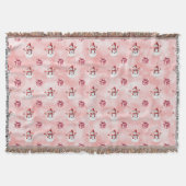 Pink Snowman Winter Deken (Voorkant)