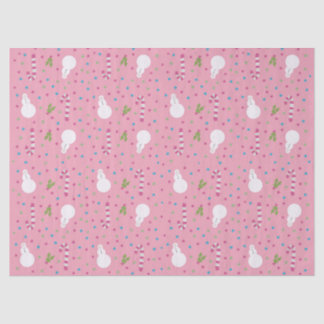 Pink Snowman Wrapping Paper  Tissuepapier