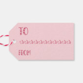 Pink Snowy Village Cadeaulabel (Achterkant Horizontaal)
