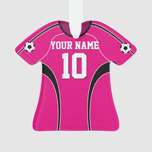 Pink Soccer Jersey Ornament (achterkant)