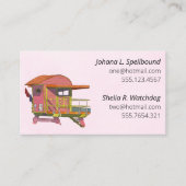 Pink Social calling card-Pink Lifeguard Tower Visitekaartje (Voorkant)