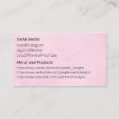 Pink Social calling card-whale Visitekaartje (Achterkant)