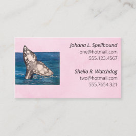 Pink Social calling card-whale Visitekaartje