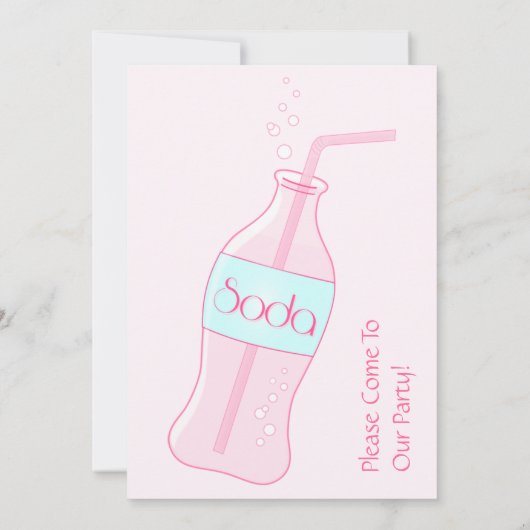 Pink Soda Party Kaart (Achterkant)