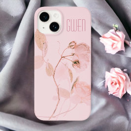 Pink Soft Floral, op maat gemaakt Case-Mate iPhone Case