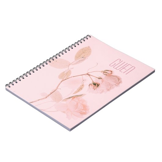 Pink Soft Floral, op maat gemaakt Notitieboek (Linkerzijde)