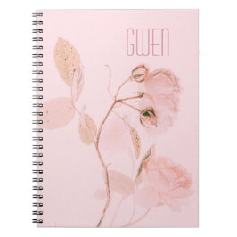 Pink Soft Floral, op maat gemaakt Notitieboek