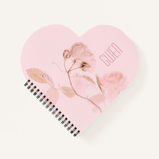 Pink Soft Floral, op maat gemaakt Notitieboek (Voorkant)