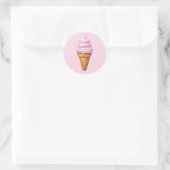 Pink Soft Serve Ice Cream Emoji Ronde Sticker (Tas)