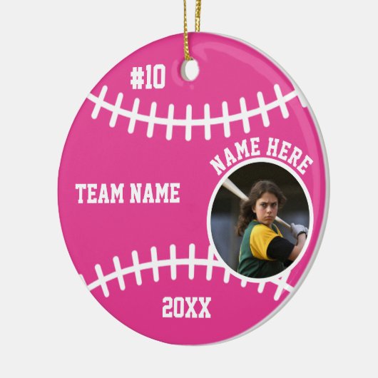 Pink Softball Girls Gifts Players Team For Her Keramisch Ornament (Links)