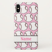 Pink Softball Girly Sportpatroon Case-Mate iPhone Case (Achterkant)