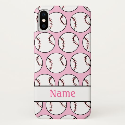 Pink Softball Girly Sportpatroon Case-Mate iPhone Case (Achterkant)