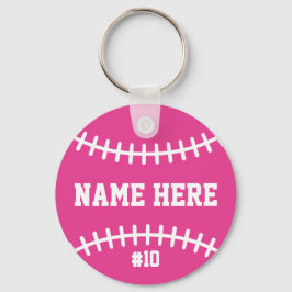 Pink Softball Keychain Girls Team Athletes Player