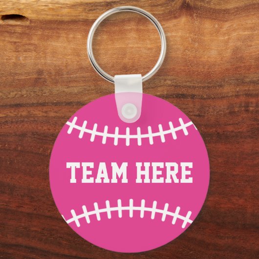 Pink Softball Keychain Girls Team Athletes Player (Achterkant)