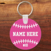 Pink Softball Keychain Girls Team Athletes Player (Voorkant)