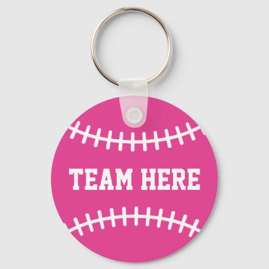 Pink Softball Keychain Girls Team Athletes Player (Achterkant)
