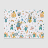 Pink Songbird with Animal Band Tissuepapier (Voorkant)