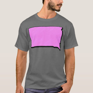 Pink South Dakota Outline T-shirt