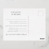 Pink Southwest Gleam Wedding Reply Folie Uitnodiging Briefkaart (Achterkant)