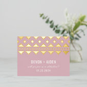 Pink Southwest Gleam Wedding Reply Folie Uitnodiging Briefkaart (Staand Voorkant)