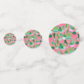 Pink Southwestern Cactus Pattern Sweet 16 Party Confetti (Achterkanten)