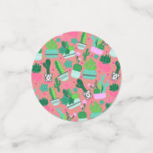 Pink Southwestern Cactus Pattern Sweet 16 Party Confetti (Kleine voorkant)
