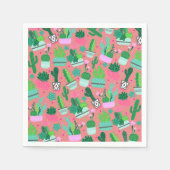 Pink Southwestern Cactus Pattern Sweet 16 Party Servet (Voorkant)