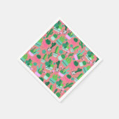 Pink Southwestern Cactus Pattern Sweet 16 Party Servet (Hoek)