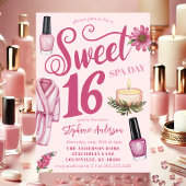 Pink Spa Day Sweet 16 Uitnodiging