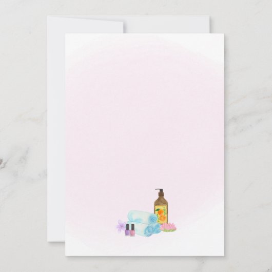 Pink Spa Party Verjaardag Uitnodiging Pamper & Rel (Achterkant)