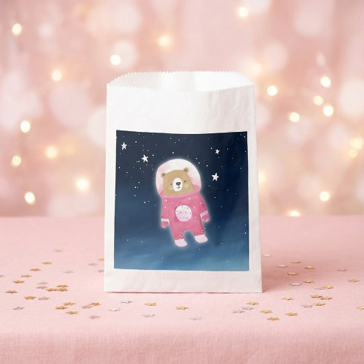 Pink Space Beer astronaut Baby shower Bedankzakje